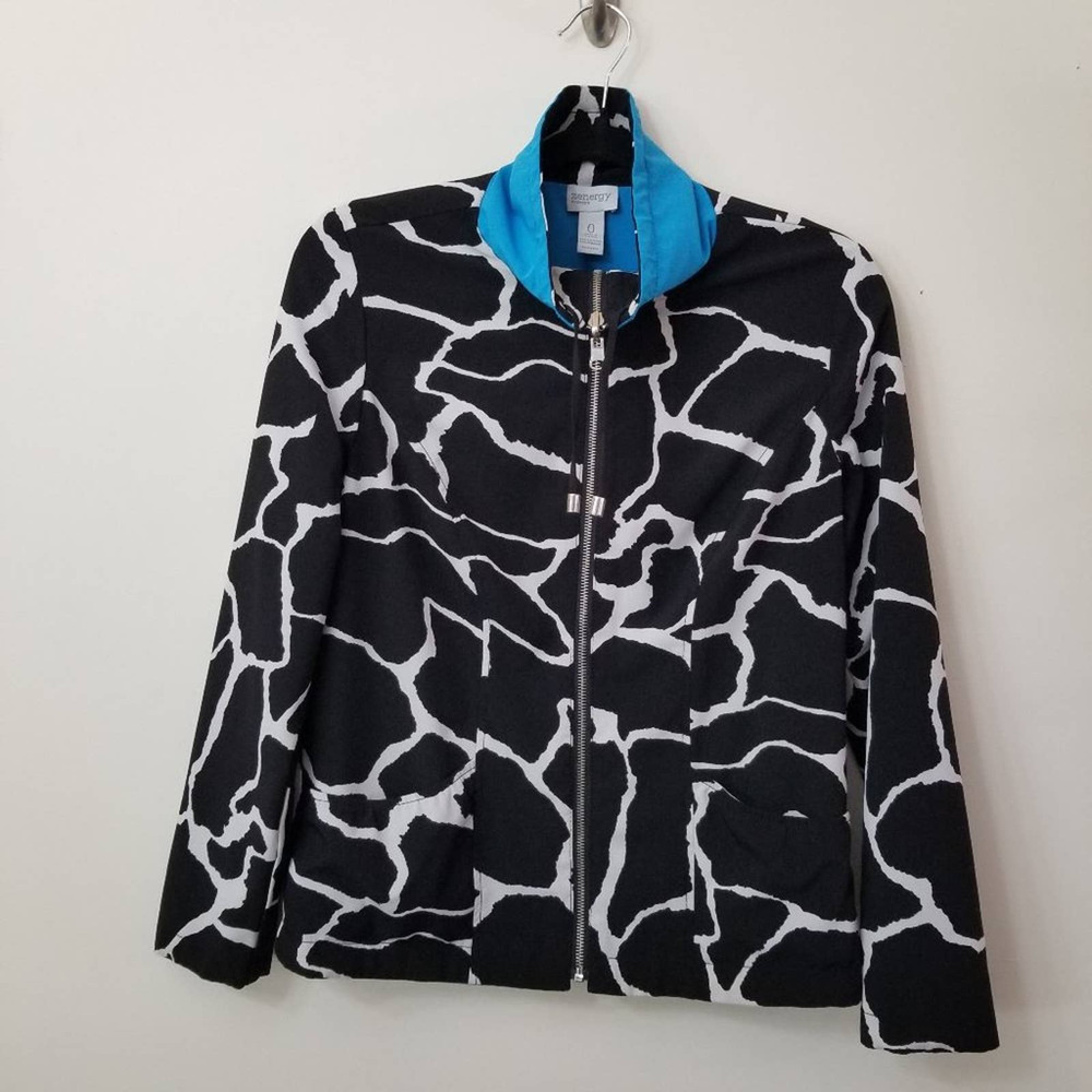 Chico's Women's Zenergy Neema Print Reversable Zippered Jacket 0 (Small 4)